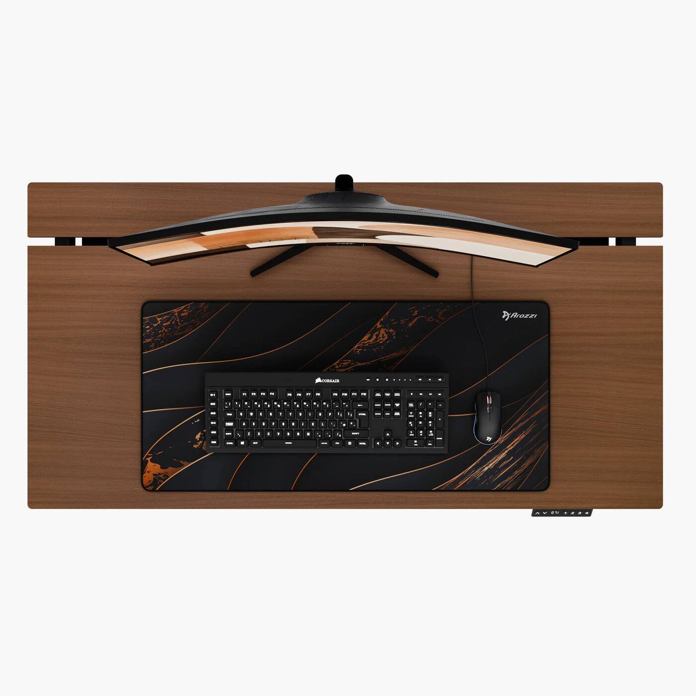 Left. Arozzi - XL Zona Mouse Pad- Black Gold - Black Gold.