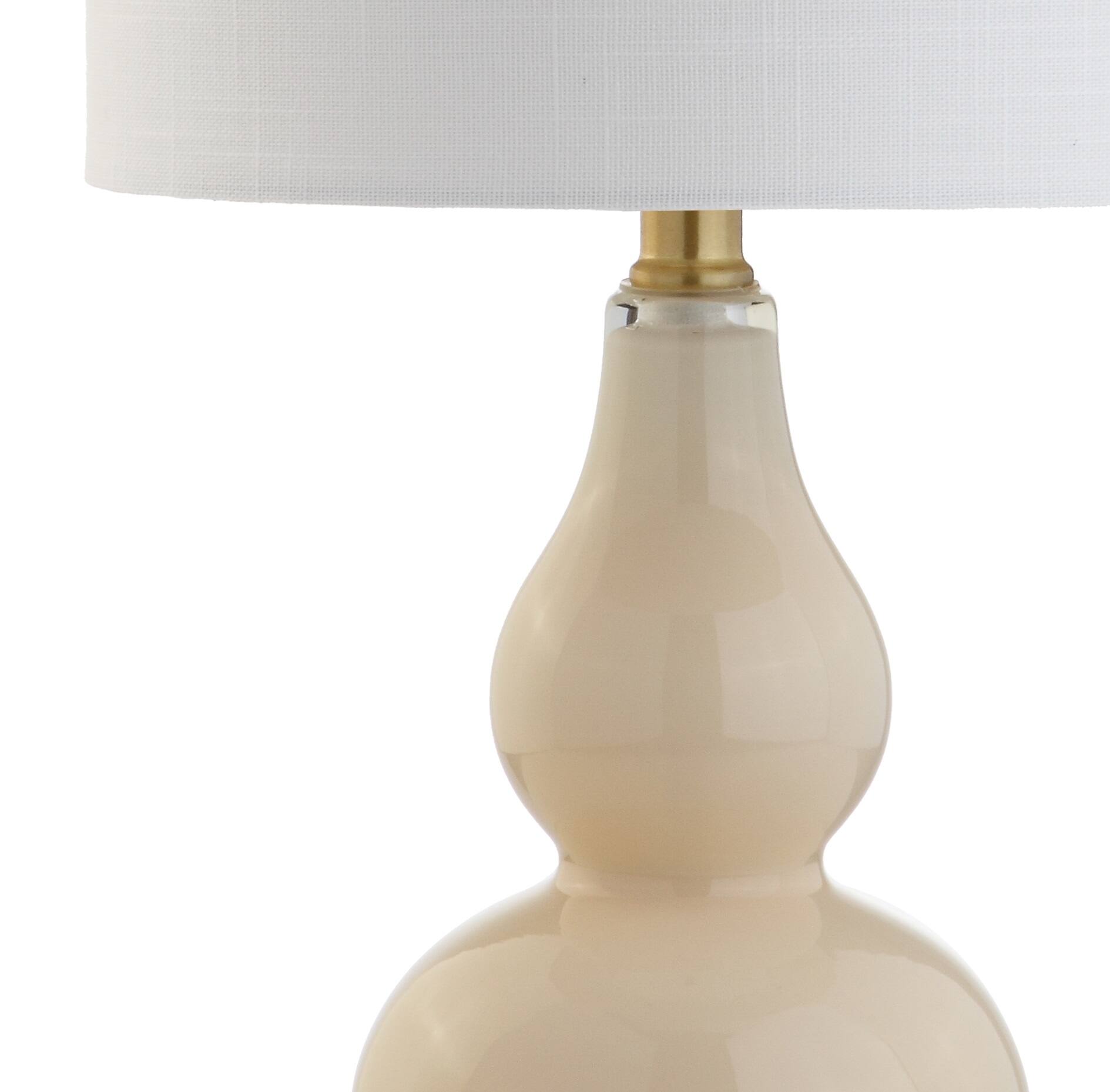 Alt View 6. Jonathan Y - Anya 20.5" Mini Glass LED Table Lamp, Ivory - Ivory.