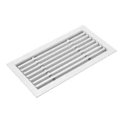 Front. Unique Bargains - 12x6 Inch Linear Bar Air Vent Grille, Removable Aluminum Register Cover Diffuser for Ceiling or Sidewall HVAC - White.