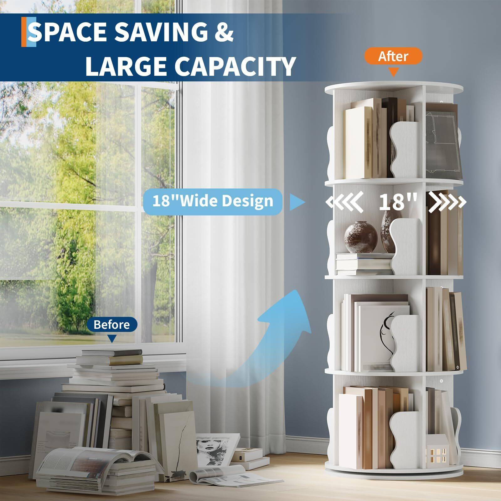 SPACE SAVING & LARGE CAPACITY

18" Wide Design

Before

After