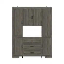 Famapy - Multi - Door Storage Cabinet: Spacious Organizer for Dining & Living Spaces - Dark Gray