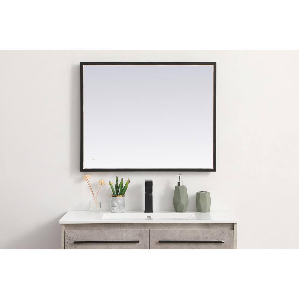 Alt View 4. Elegant Decor - Pier 24x30 inch LED mirror with adjustable color temperature - Black.