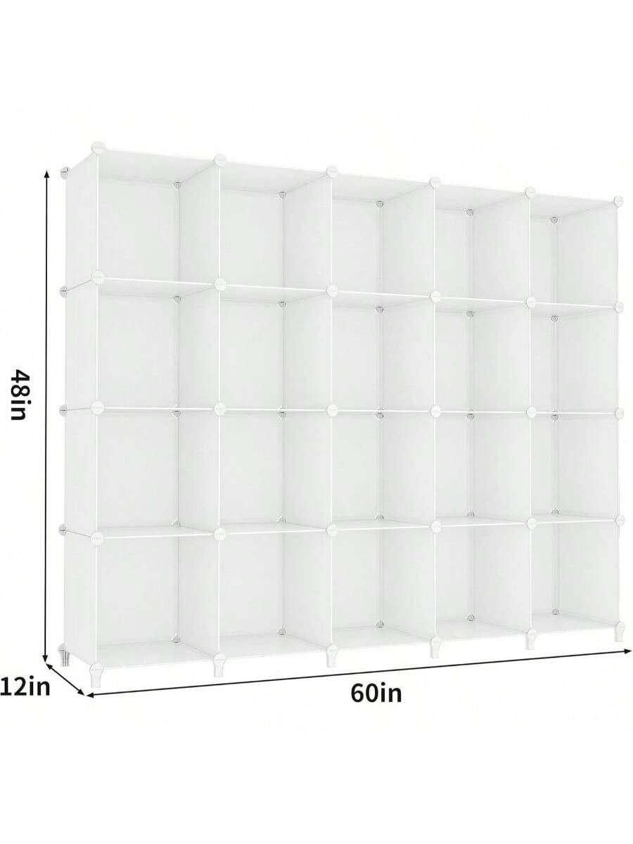 The dimensions of the shelving unit are:

- Height: 48 inches
- Depth: 12 inches
- Width: 60 inches
