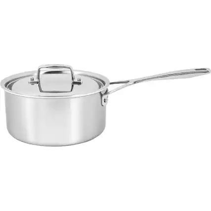 Front. Demeyere - Demeyere Essential 5-ply 3-qt Stainless Steel Saucepan with Lid - Stainless Steel.