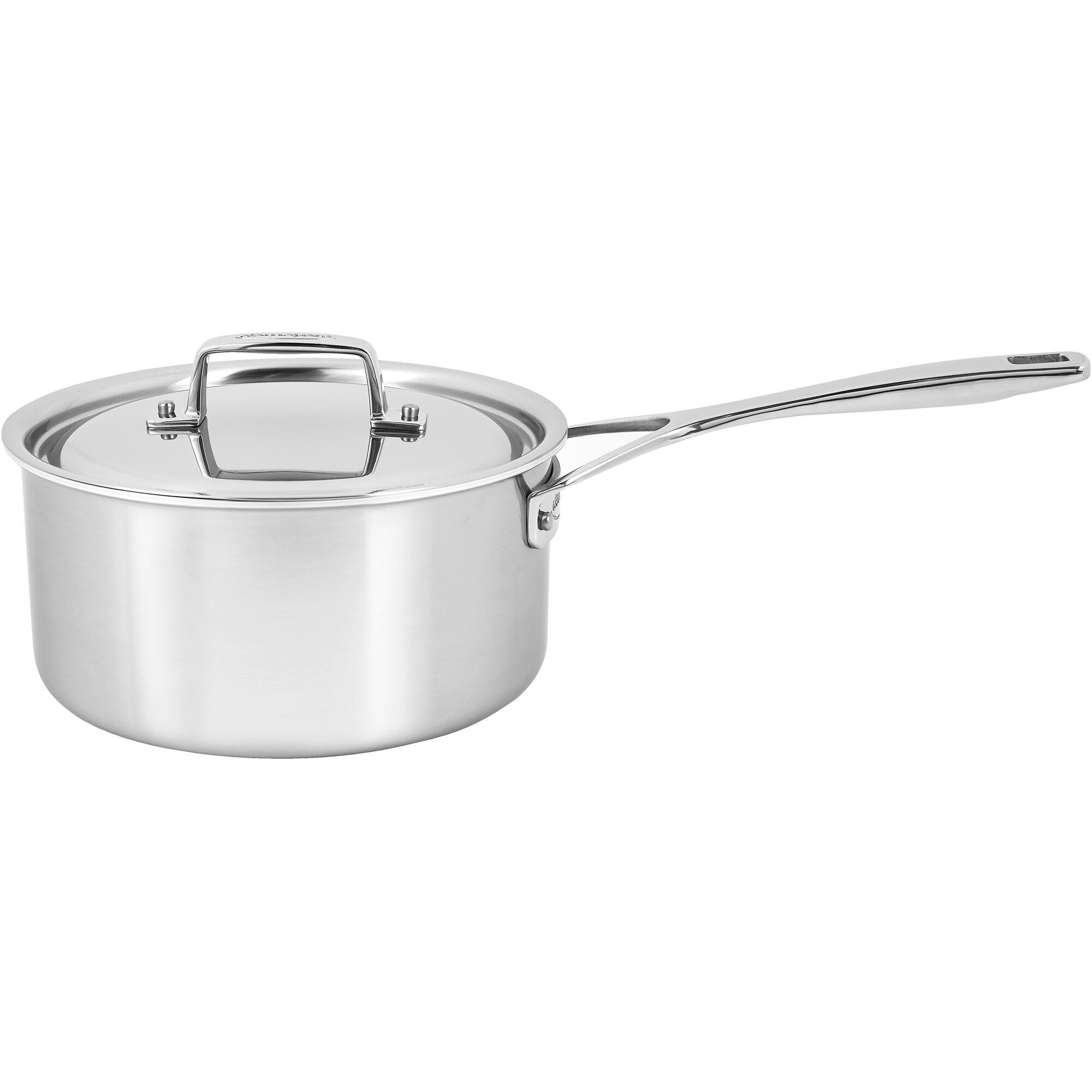 Front. Demeyere - Demeyere Essential 5-ply 3-qt Stainless Steel Saucepan with Lid - Stainless Steel.