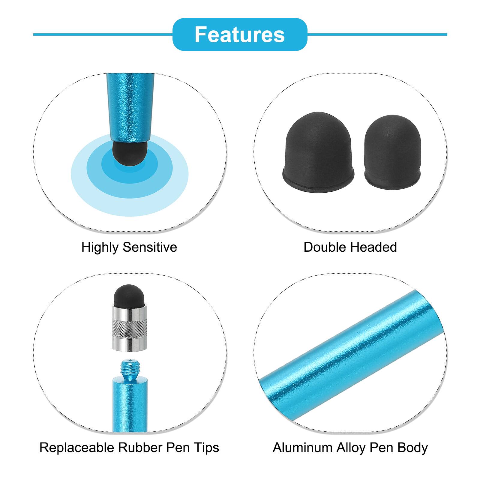 Features

- Highly Sensitive
- Double Headed
- Replaceable Rubber Pen Tips
- Aluminum Alloy Pen Body