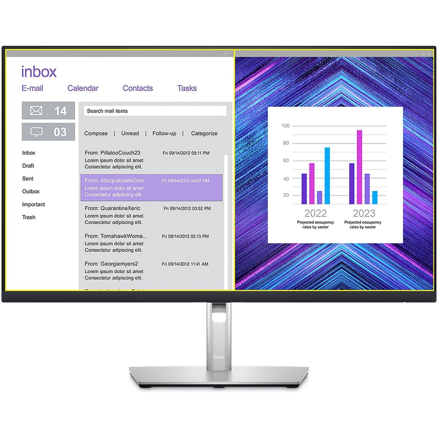 Alt View 18. Dell - 27" LCD Monitor (DisplayPort, USB) - Black, Silver.