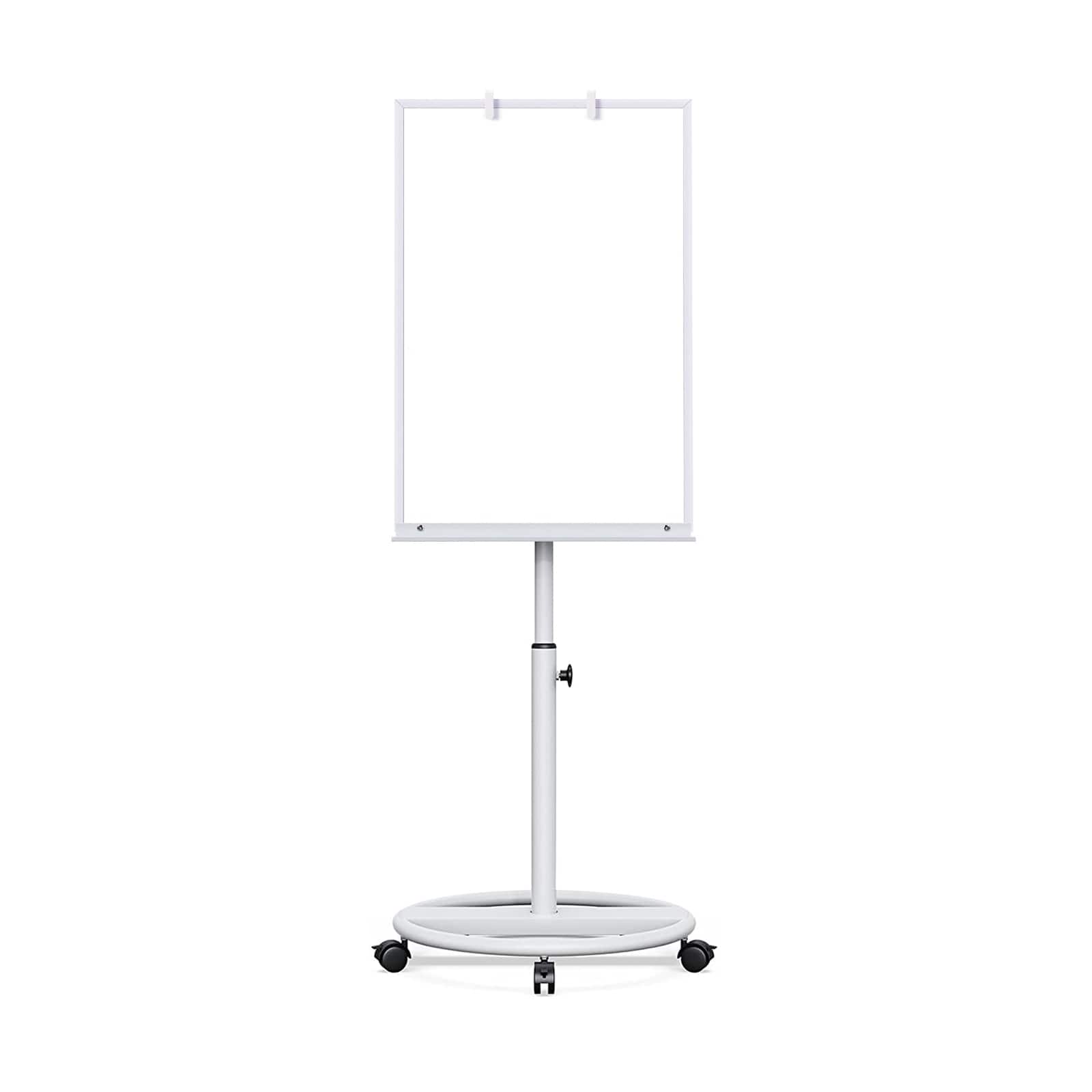 HOMLUX - Bulletin Boards on Wheels 36 x 24 inches-Dry Erase Board, Mobile Board with Flipchart Hooks Portable Rolling - White