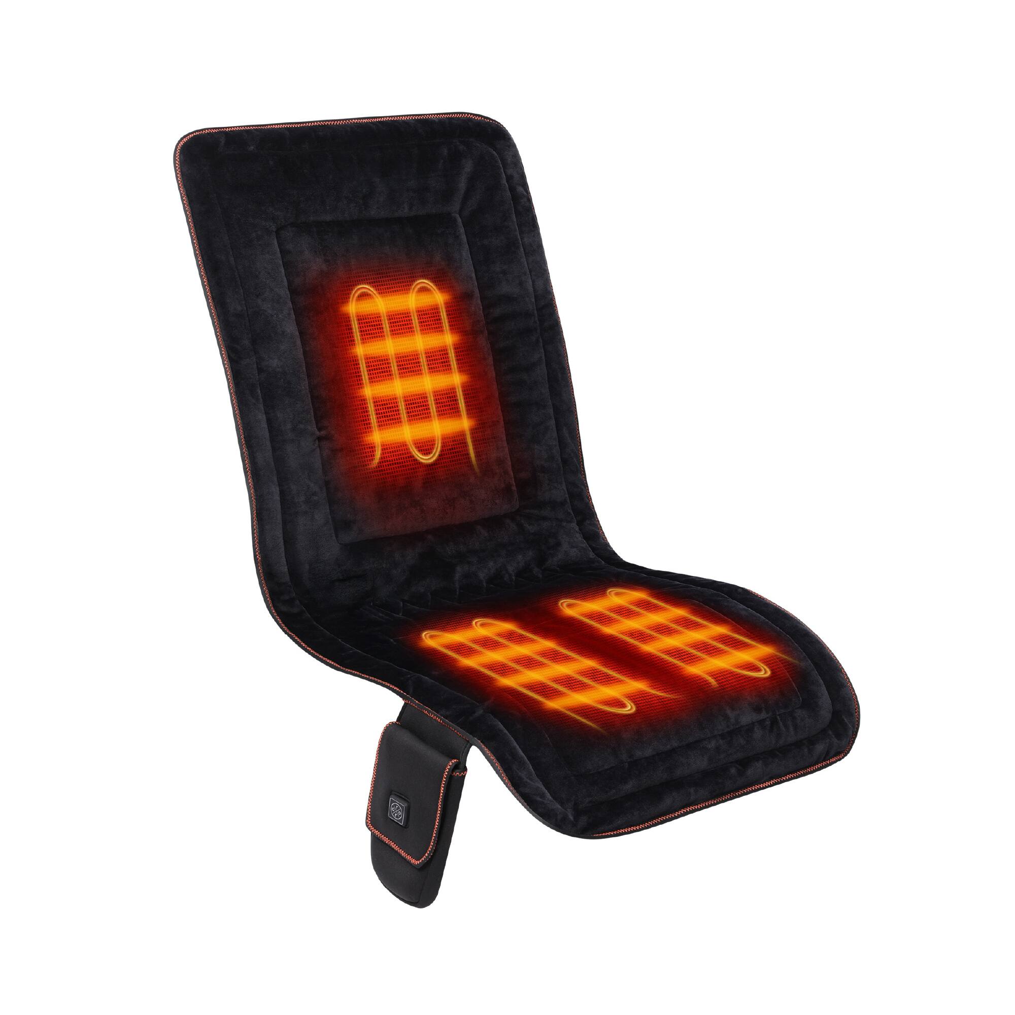 Front. ororo - Everrest 3-Zone Heated Indoor Seat Cushion - Black.