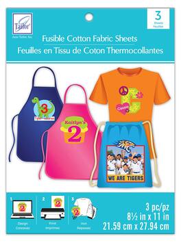 AccuQuilt - June Tailor Fusible Fabric Ink Jet Printable Cotton Sheets, 8-1/2 by 11-Inch, 3-Pack, White