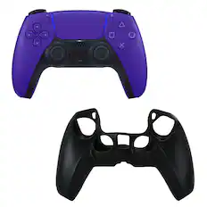 Front. Sony Interactive Entertainment - DualSense Controller in Purple with Silicone Sleeve - Purple.