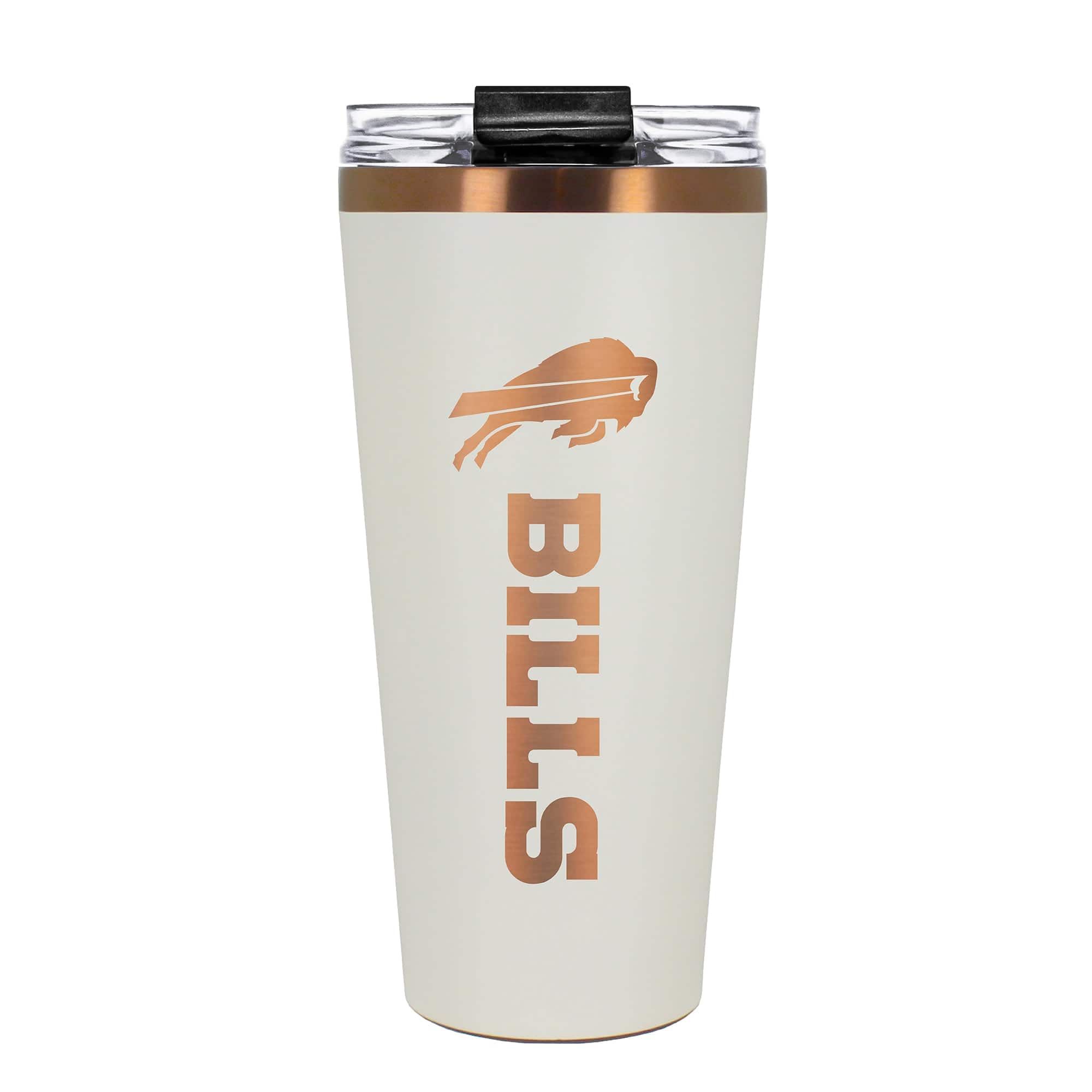 Front. Great American Products - Buffalo Bills 30oz. Big Slim Tumbler - Cream.