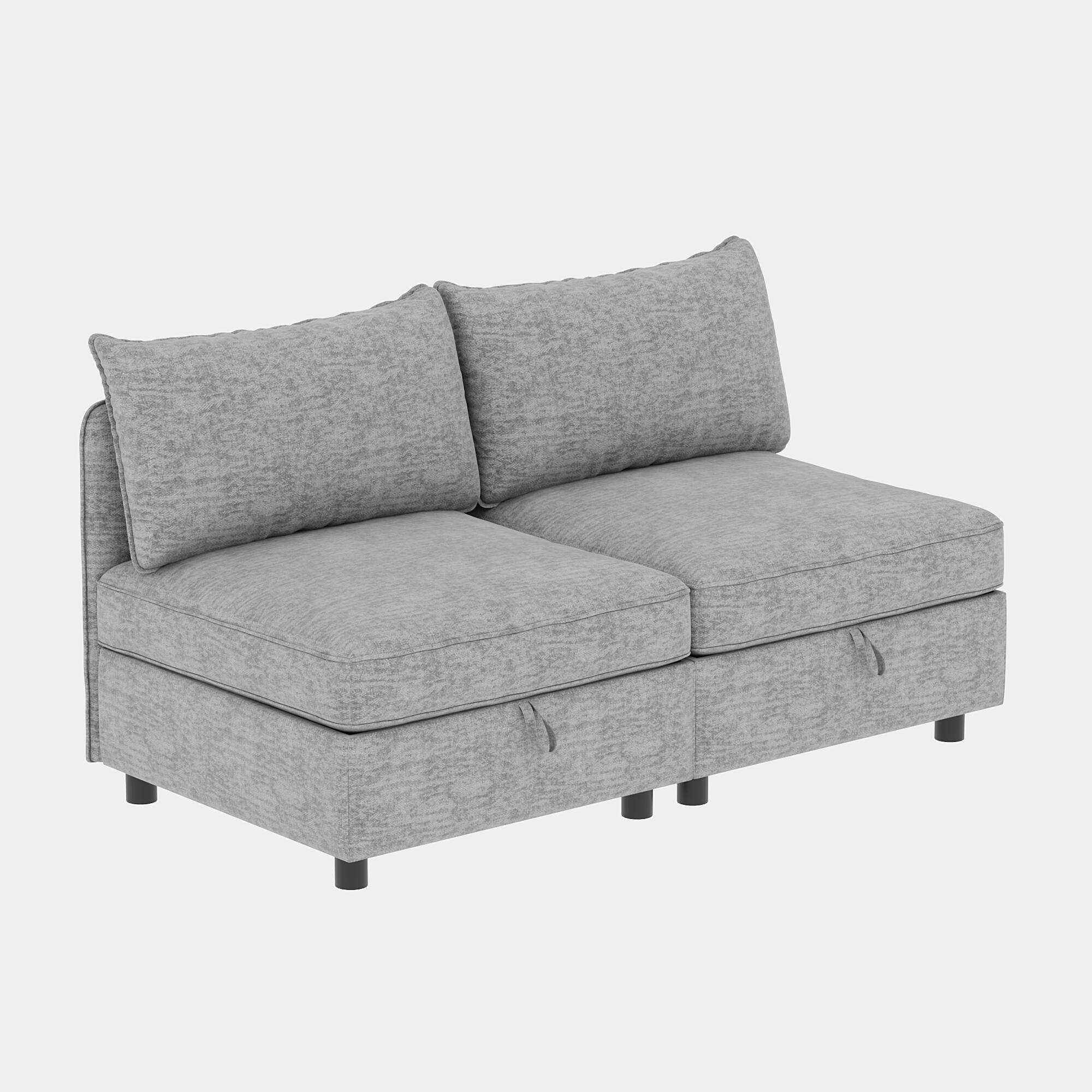 Alt View 4. TinyHomie - Modular Sectional Sofa Seat with Storage Convertible Sleeper - gray.