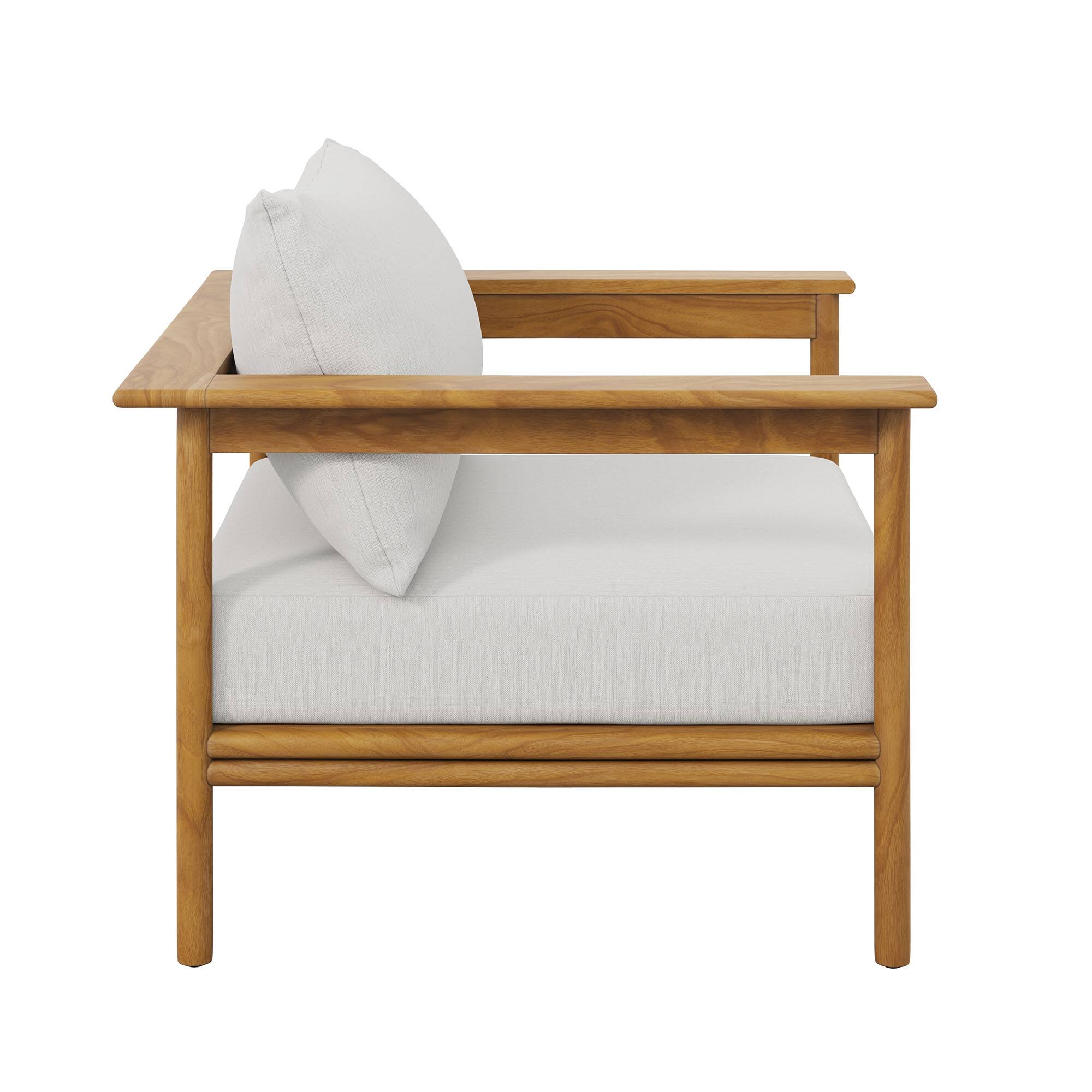 Alt View 3. Modway - Wren Outdoor Patio Teak Wood Armchair by Modway - Natural Sail.