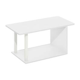 FurniFact - White Coffee Table with Modern Minimalist Design and Durable Construction - White, White