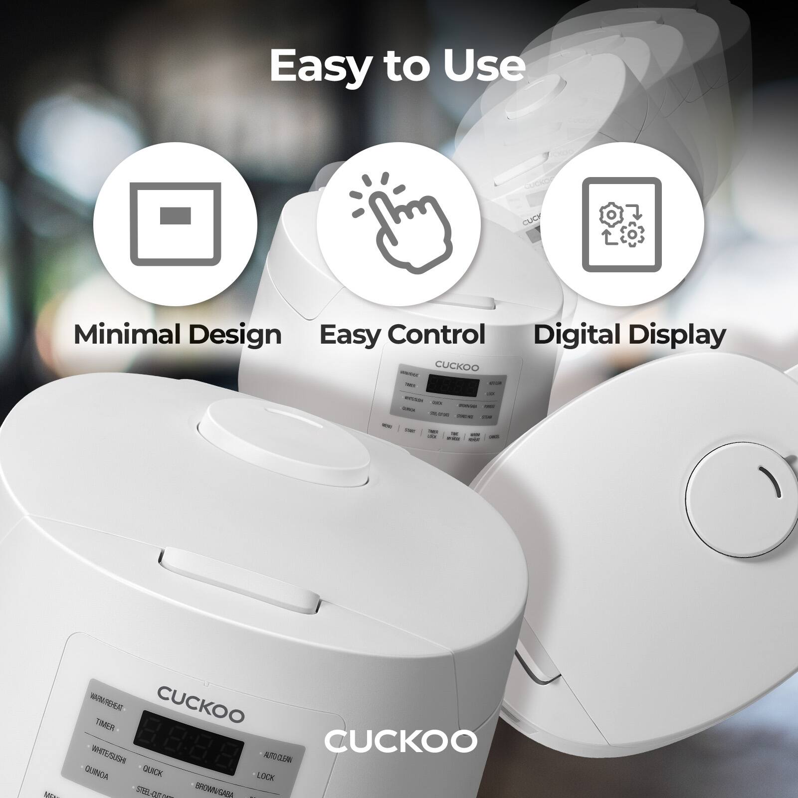 Easy to Use CUCKOO CUC Minimal Design Easy Control Digital Display CUCKOO - - - - - - - - - - - - - - - I - - -- loom WARNUREHEAT CUCKOO TIMER CUCKOO WHITE/SUSH AUTTOCLIAN QUINDA QUICK LOCK STEEL-SM BROWN/GASS

Corrected text:
Easy to Use CUCKOO CUC Minimal Design Easy Control Digital Display CUCKOO - - - - - - - - - - - - - - - I - - -- loom WARNUREHEAT CUCKOO TIMER CUCKOO WHITE/SUSH AUTTOCLIAN QUINDA QUICK LOCK STEEL-SM BROWN/GASS
