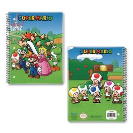 Innovative Designs - Licensed Spiral Notebook Super Mario 1 Subject Wide/Legal Rule Multicolor Cover 10.5 x 8 Sheets