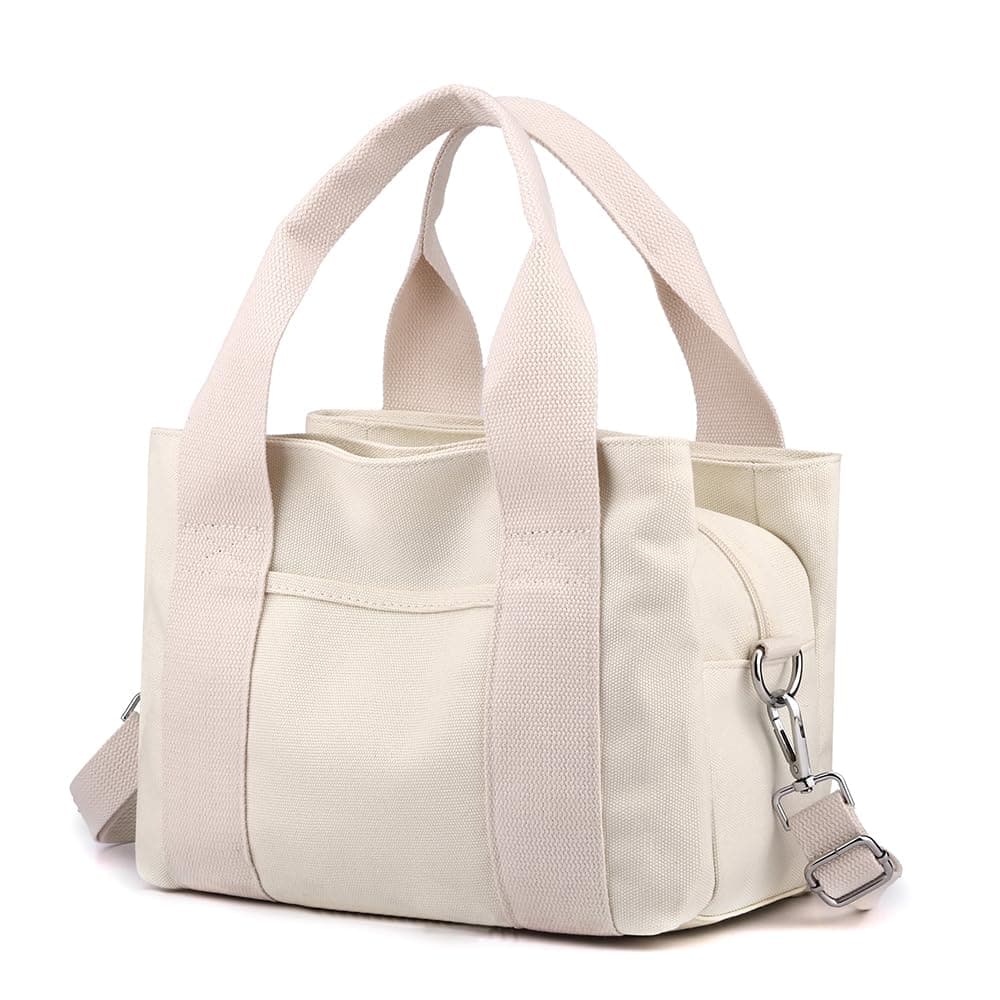 Live At Space - Canvas Messenger Bags For Women Tote Crossbody Shoulder Bag Satchel Purse 【Light as Air, Ready for Anything】Made from - B-beige