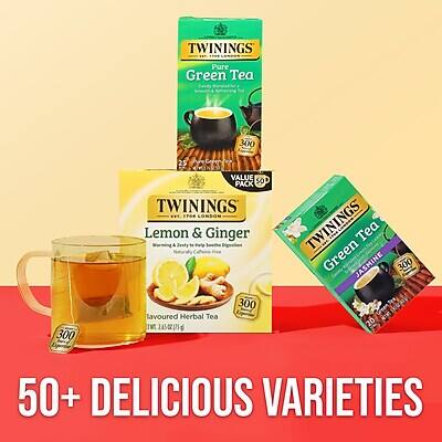TWININGS Pure Green Tea 300 VALUE PACK  
TWININGS Lemon & Ginger Flavoured Herbal Tea 300  
TWININGS Tea Green Jasmine 300  
50+ DELICIOUS VARIETIES
