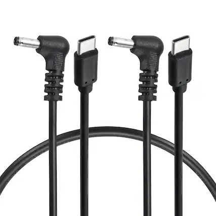 Front. Unique Bargains - USB C to DC Power Cable, 12V 3A 36W, 3.5x1.35mm, PD Trigger for Laptop/Monitor/Security Camera, 2pcs - Black.