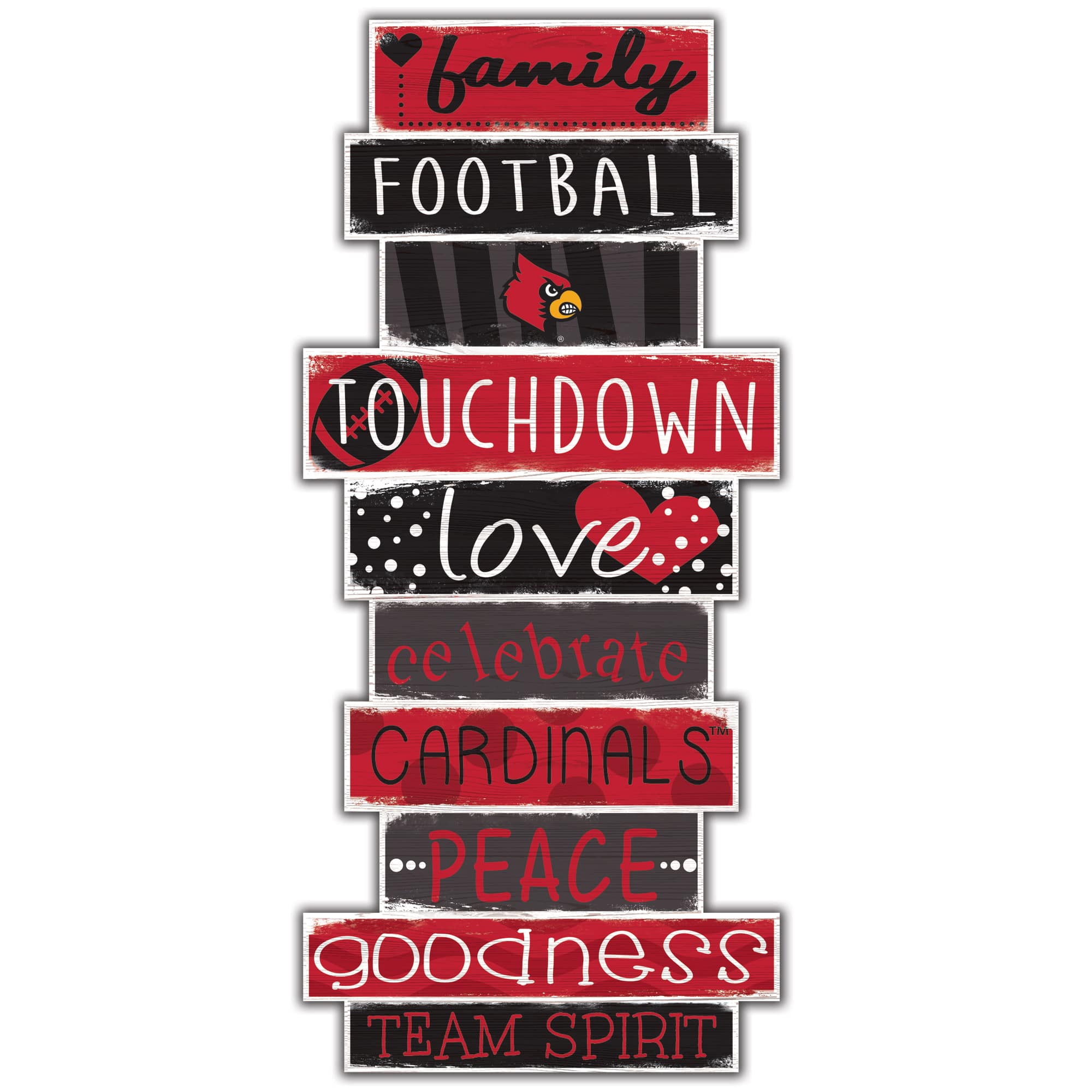 Fan Creations - Louisville Cardinals 5'' x 24'' Celebrations Stack Sign - Multicolor price history on PriceWatchPro