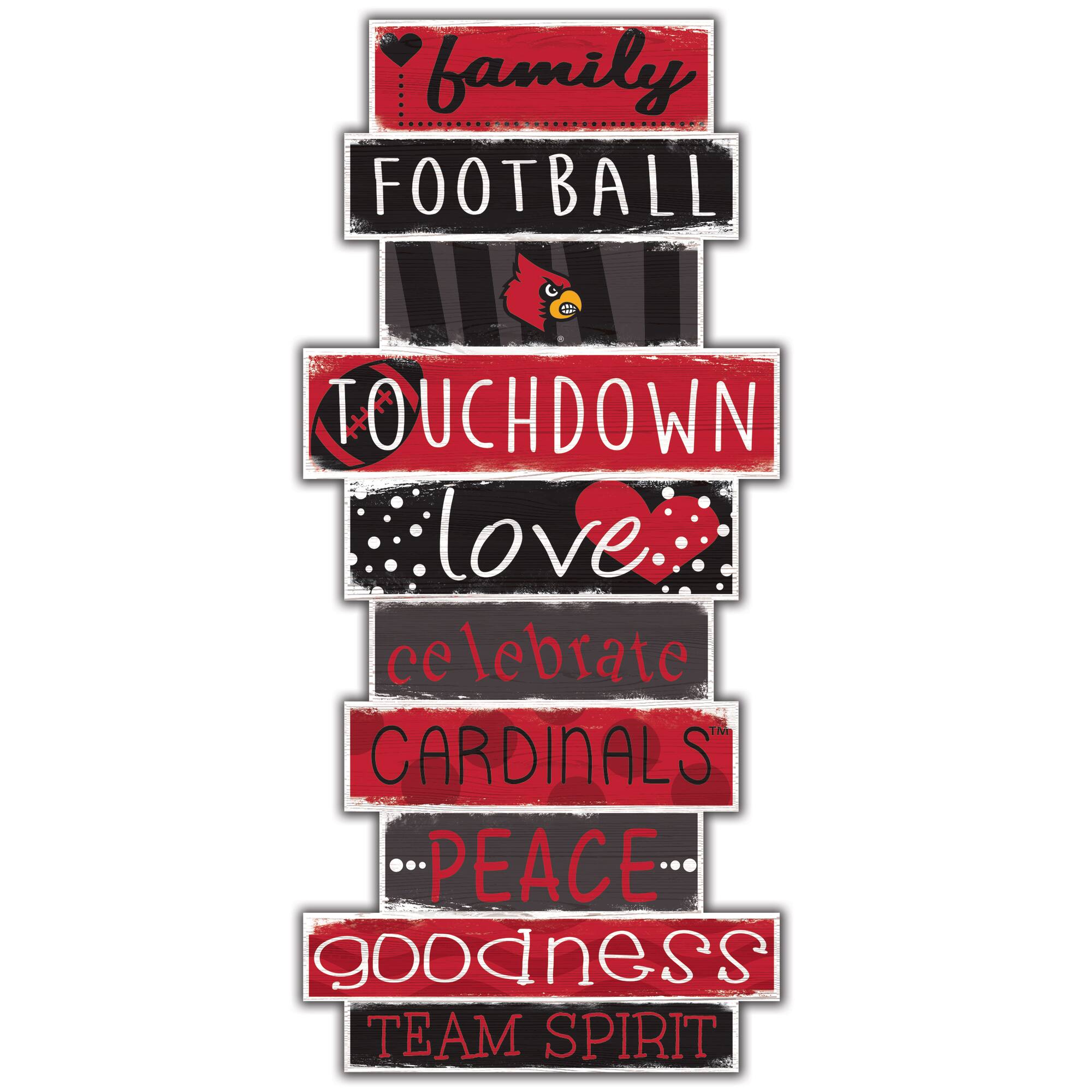 Louisville Cardinals 5'' x 24'' Celebrations Stack Sign