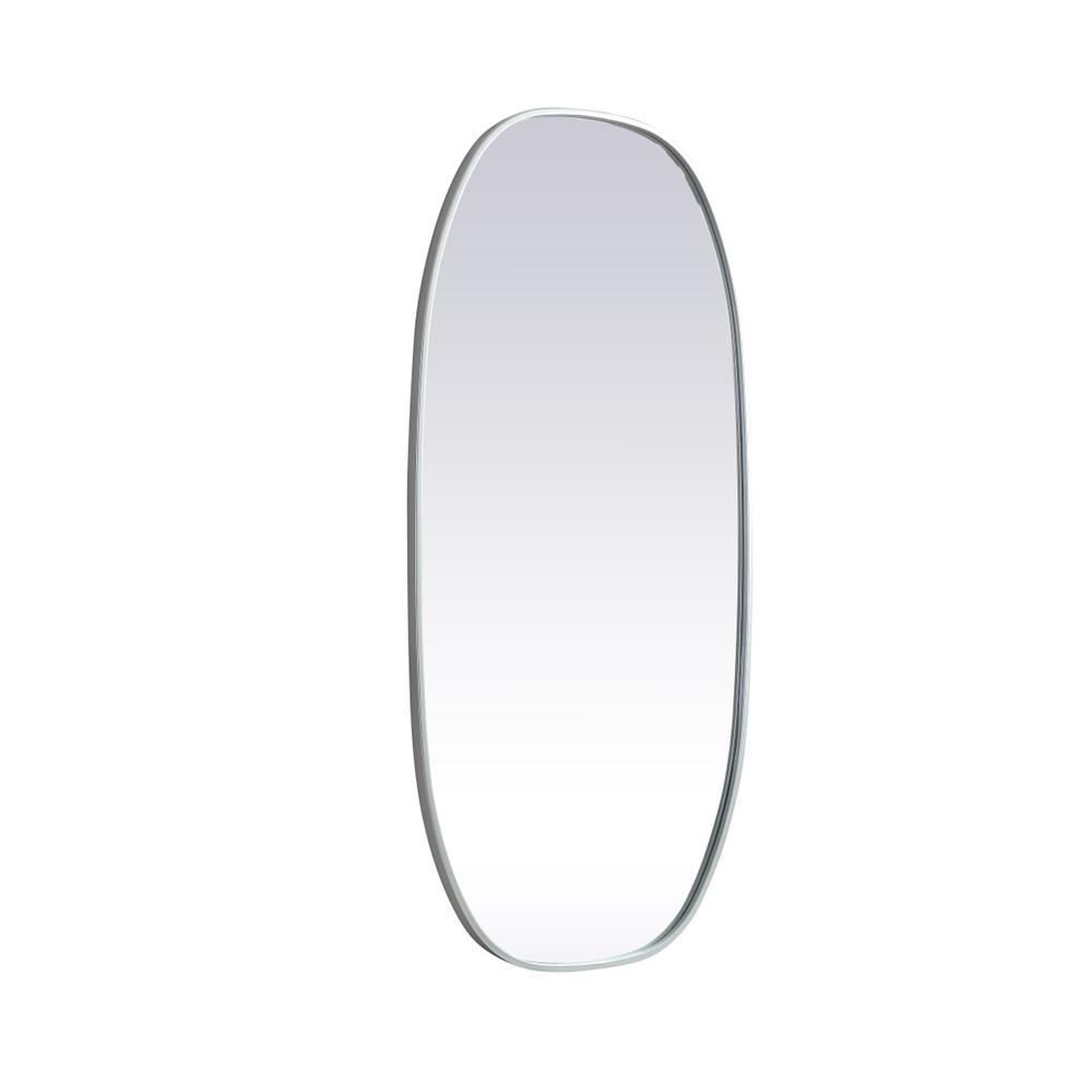 Alt View 1. Elegant Decor - Metal Frame Oval Mirror 24x48 Inch in Silver - Silver.
