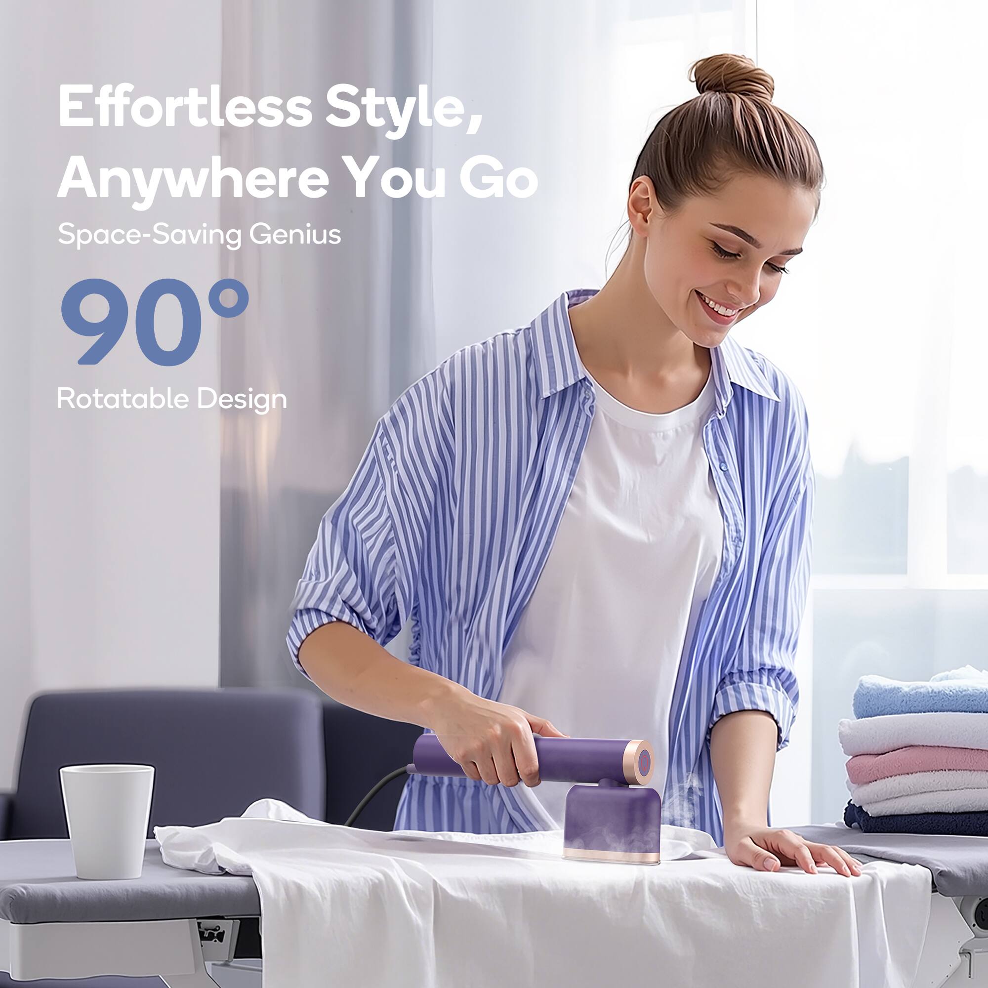 Effortless Style, Anywhere You Go  
Space-Saving Genius  
90° Rotatable Design