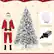 The image features a Christmas tree next to a Santa Claus figure. The tree is decorated with white lights, and there is a button to change the light effect. Additionally, there is a pair of gloves in the image, which are likely meant to be used for outdoor activities during the winter season. The Santa Claus figure is standing next to the tree, adding to the festive atmosphere of the scene.