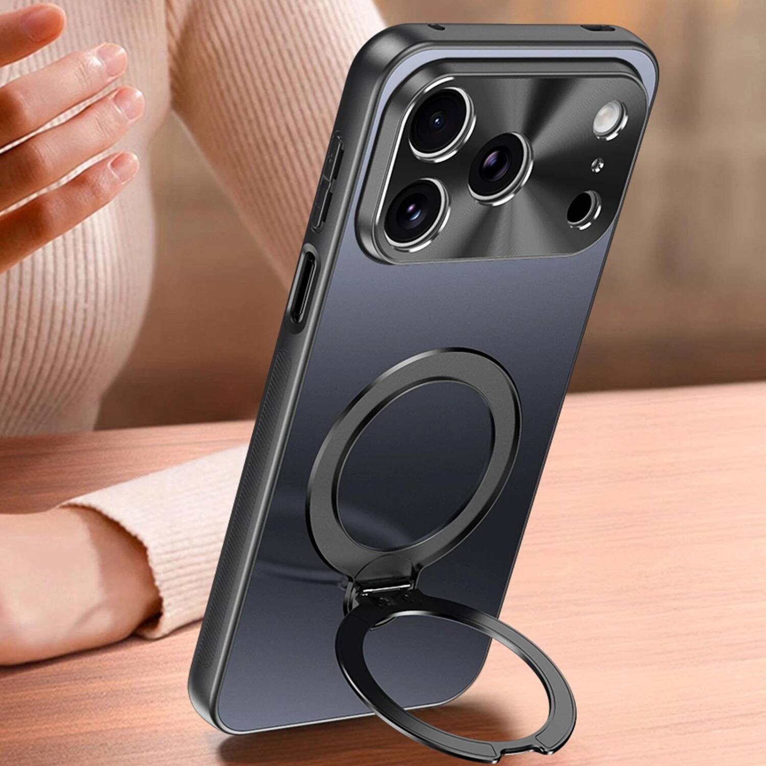 Left. Stock Preferred - Shockproof MagSafe Case with Metal Camera Protector for iPhone 17 Pro Max - Purple - Purple.