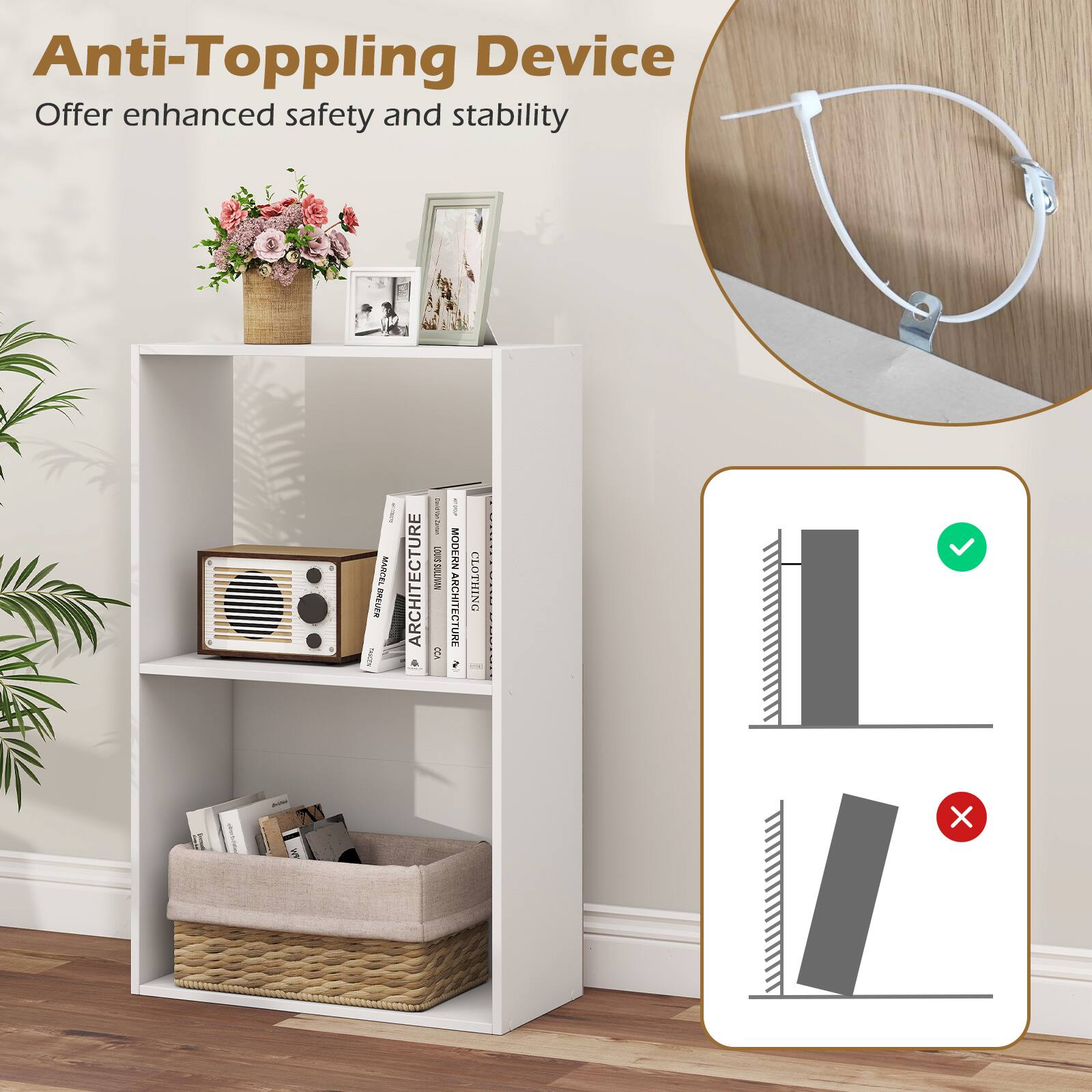 Anti-Toppling Device  
Offer enhanced safety and stability  

J 1 d I USWW BAELER I ARCHITECTURE  

C a I MODERN ARCHITECTURE CLOTHING