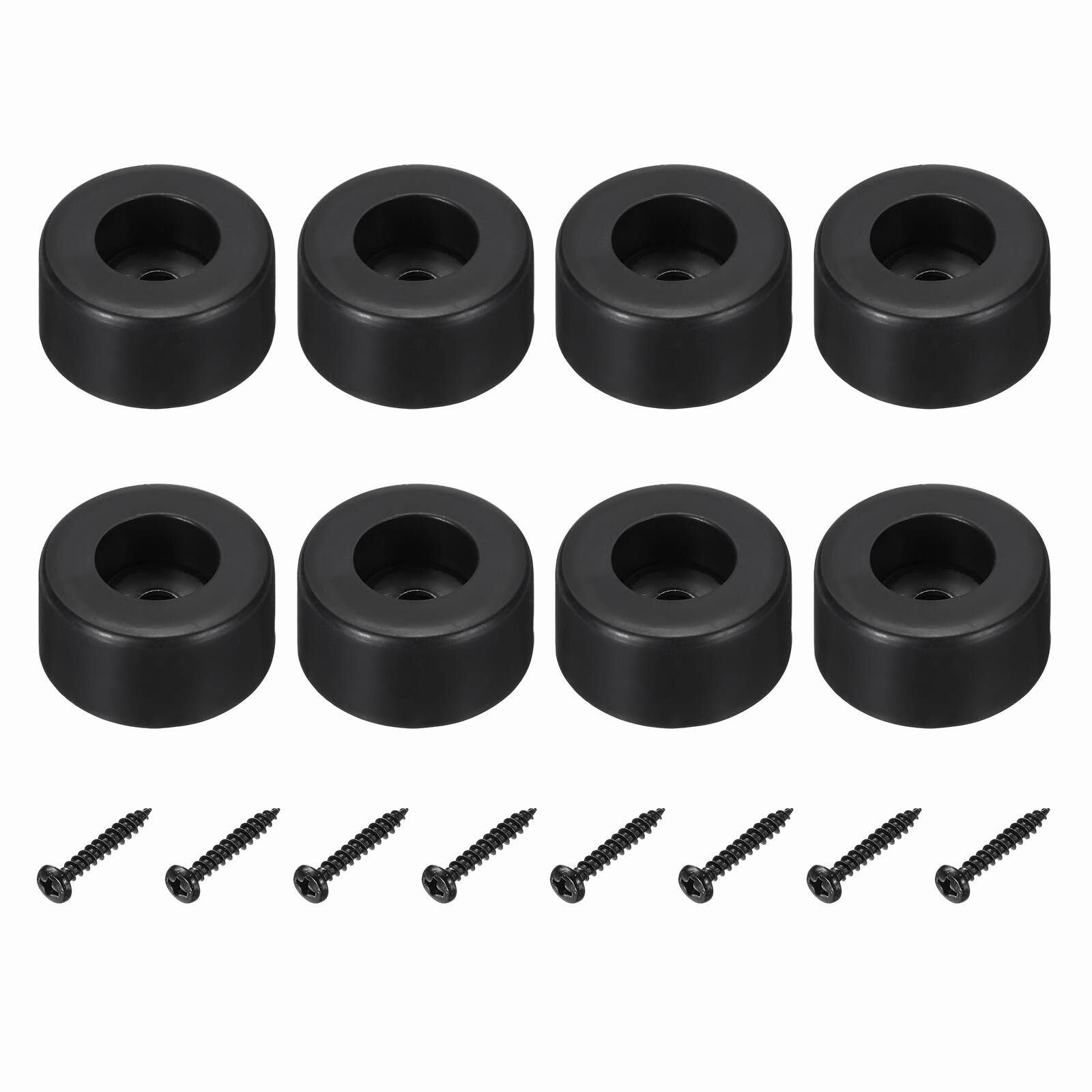 Front. Unique Bargains - Rubber Speaker Isolation Feet, 1.5"x0.75" Anti-Vibration Pad with Screws for Amp Speaker Guitar 8pcs - Black.