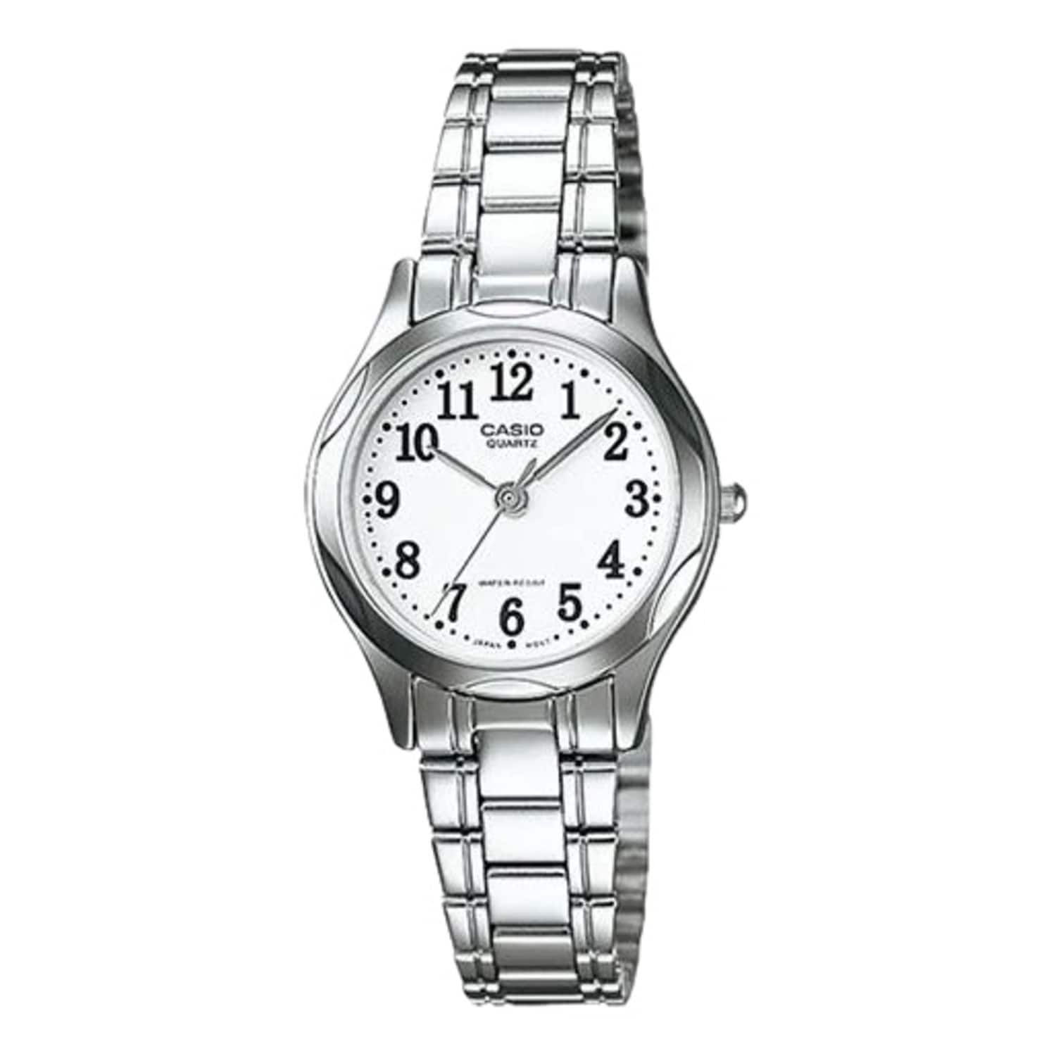Casio - Women’s White Dial Stainless Steel Bracelet Watch - LTP-1275D-7B - Silver price history on PriceWatchPro