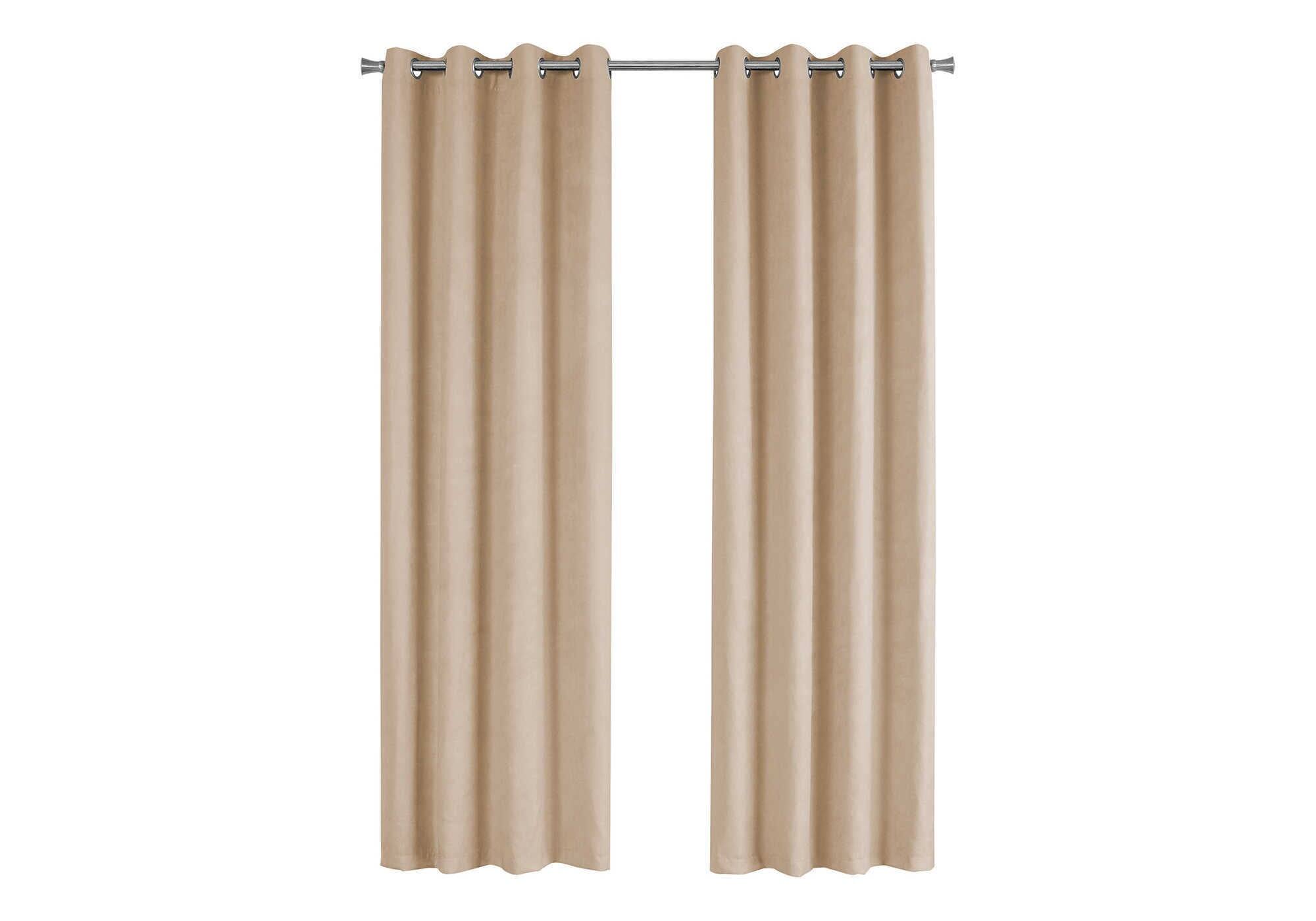 Front. BreeBe - Curtain Panel, 2pcs Set, 54'w X 84'l, Room Darkening, Grommet, Living Room, Bedroom, Kitchen, Contemporary, Modern - Brown.