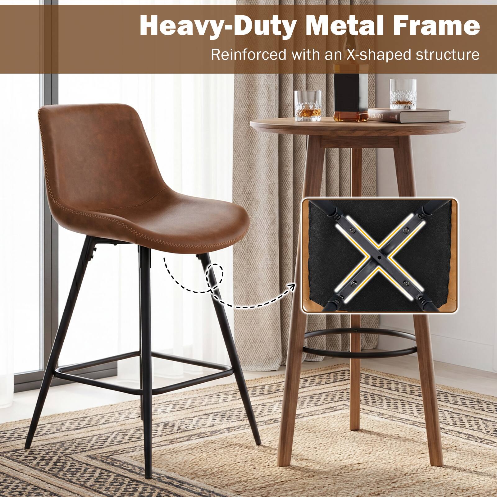 Heavy-Duty Metal Frame Reinforced with an X-shaped structure