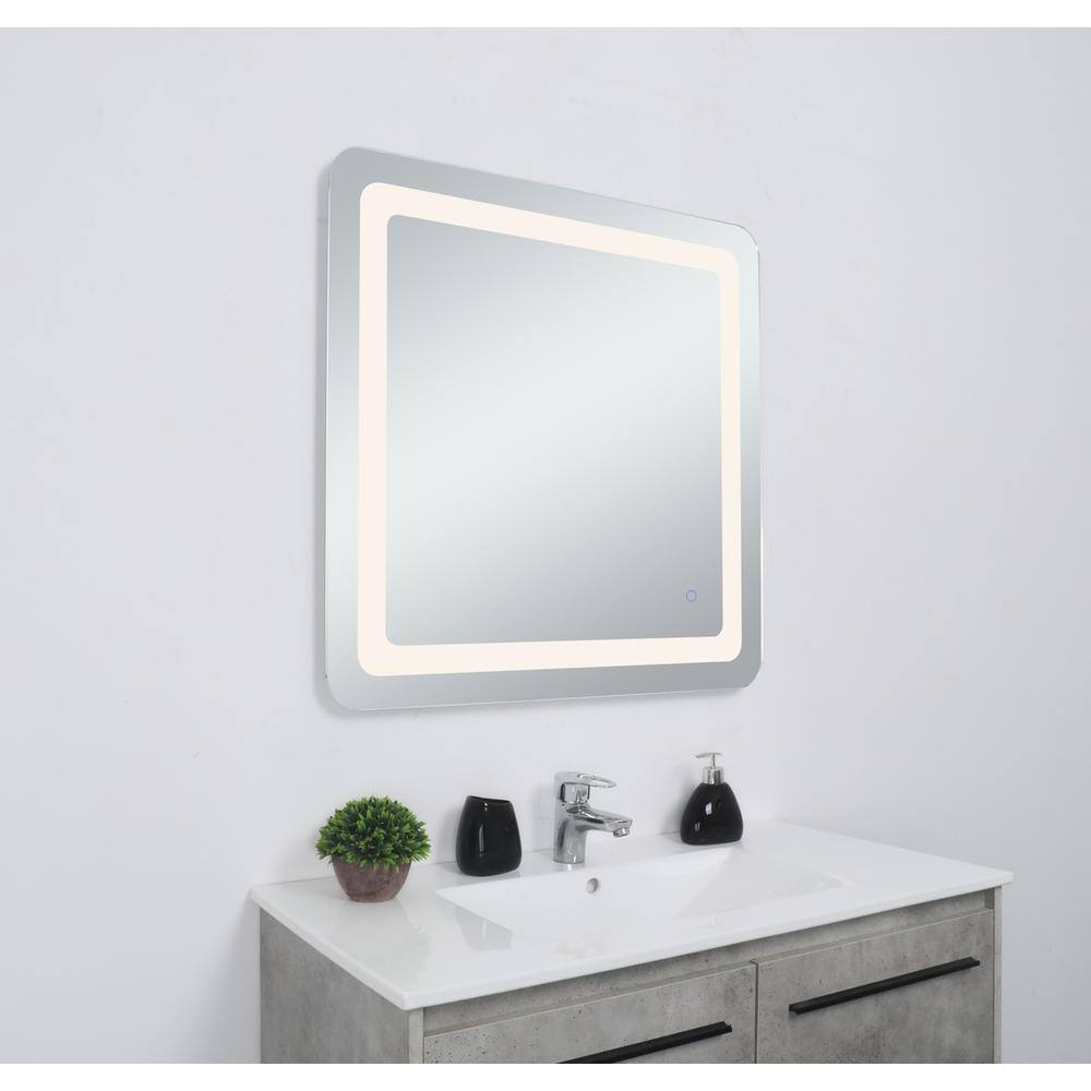Alt View 6. Elegant Decor - Genesis 30in x 30in soft edge LED mirror - Glossy White.