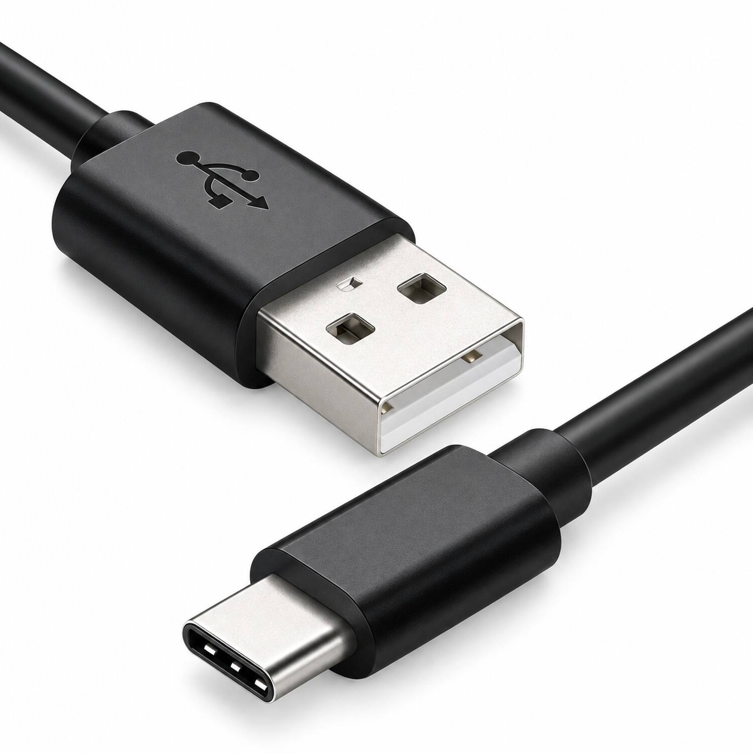 Front. Sanoxy - USB Type-C to USB-A 2.0 Male Charger Cable, 3 Feet, Black - Black.