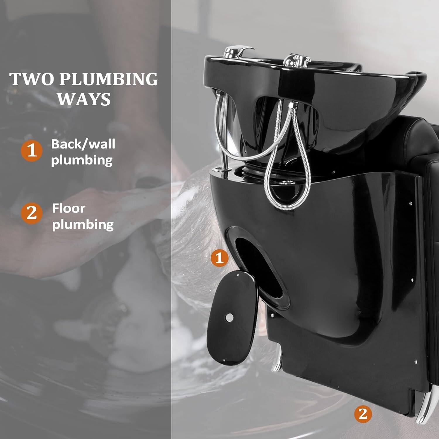 TWO PLUMBING WAYS  
1. Back/wall plumbing  
2. Floor plumbing