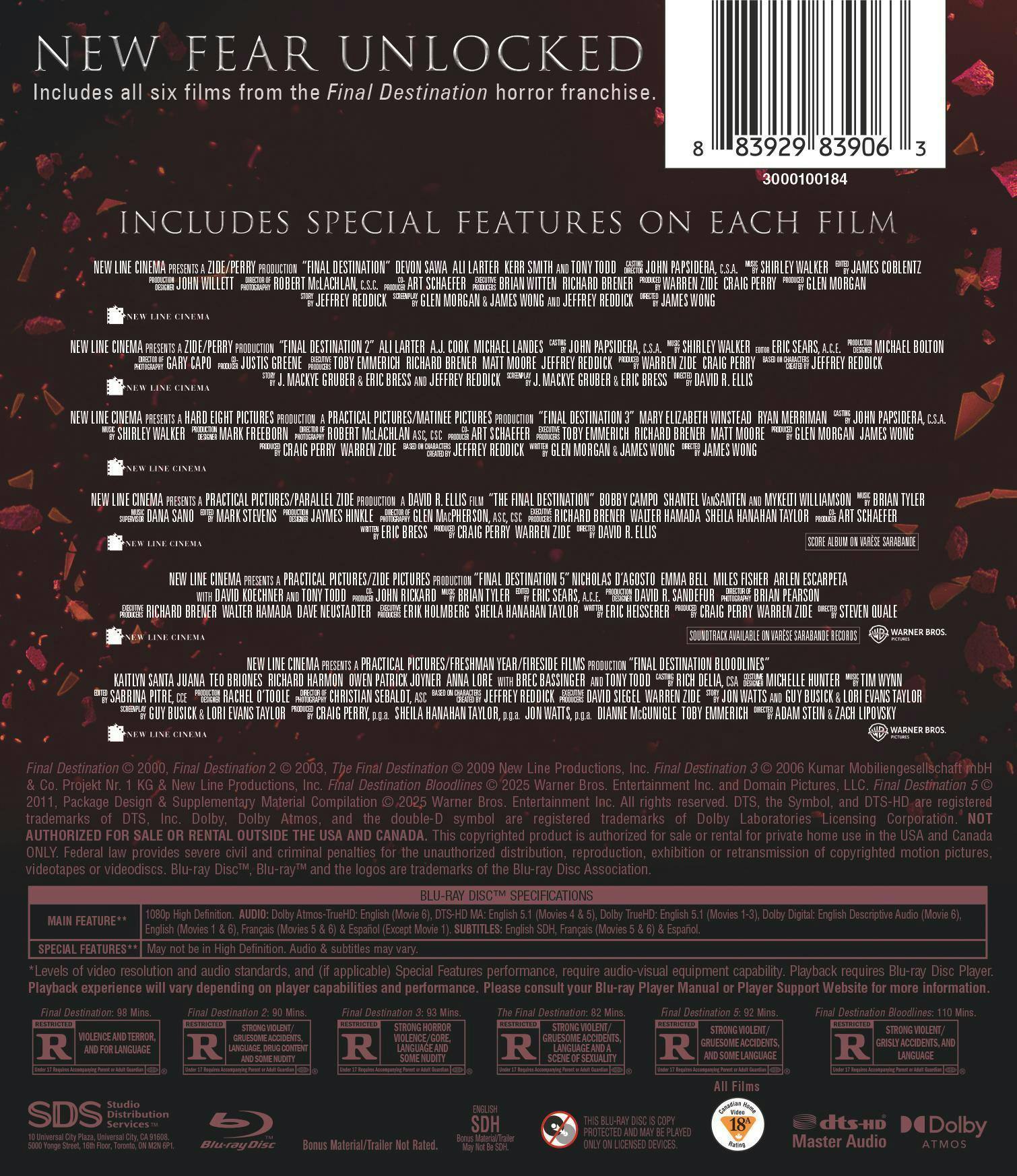 Back. Final Destination 6-Film Collection   - BLU-RAY.