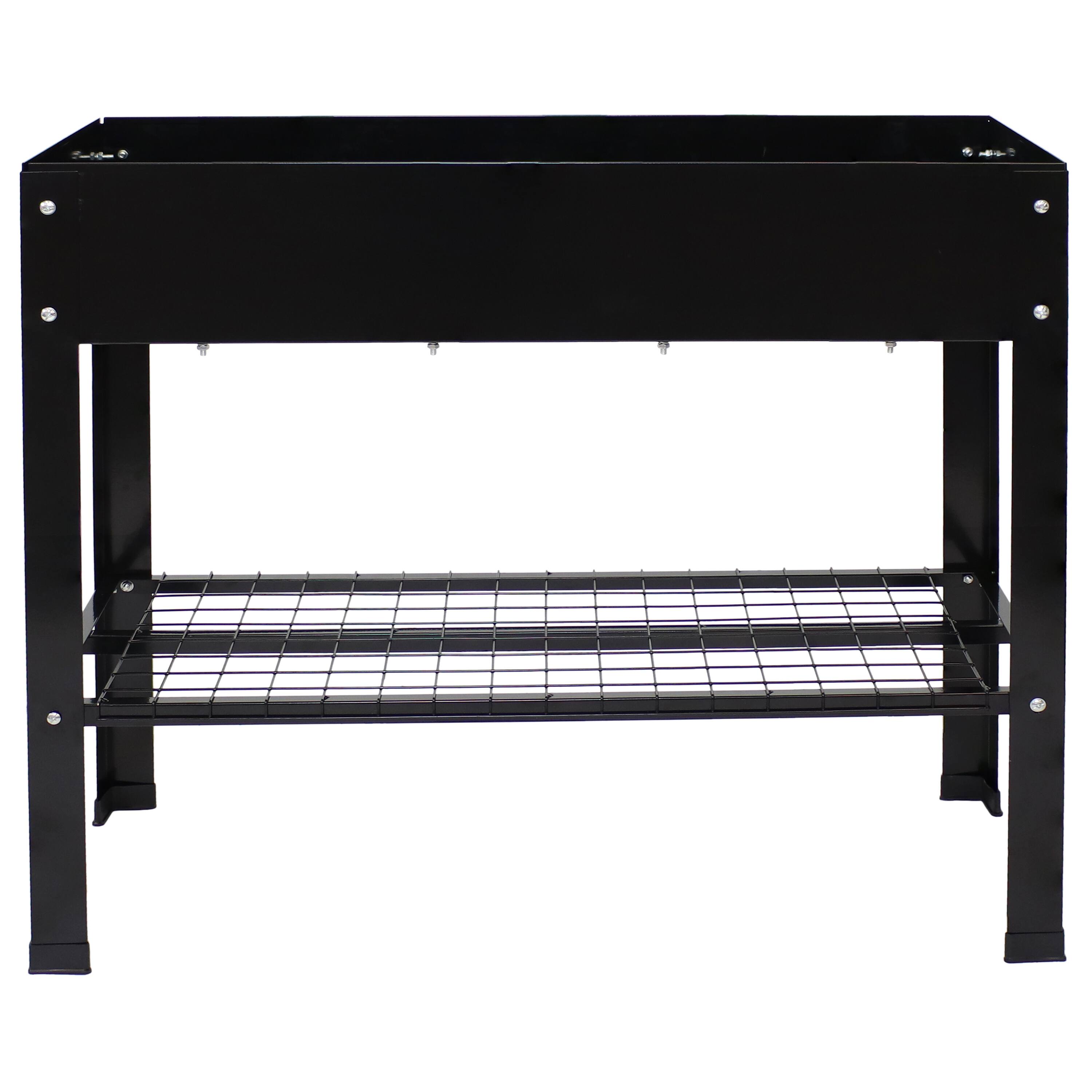 Alt View 10. Sunnydaze - Galvanized Steel Raised Bed with Mesh Shelf - Set of 2 - Black.