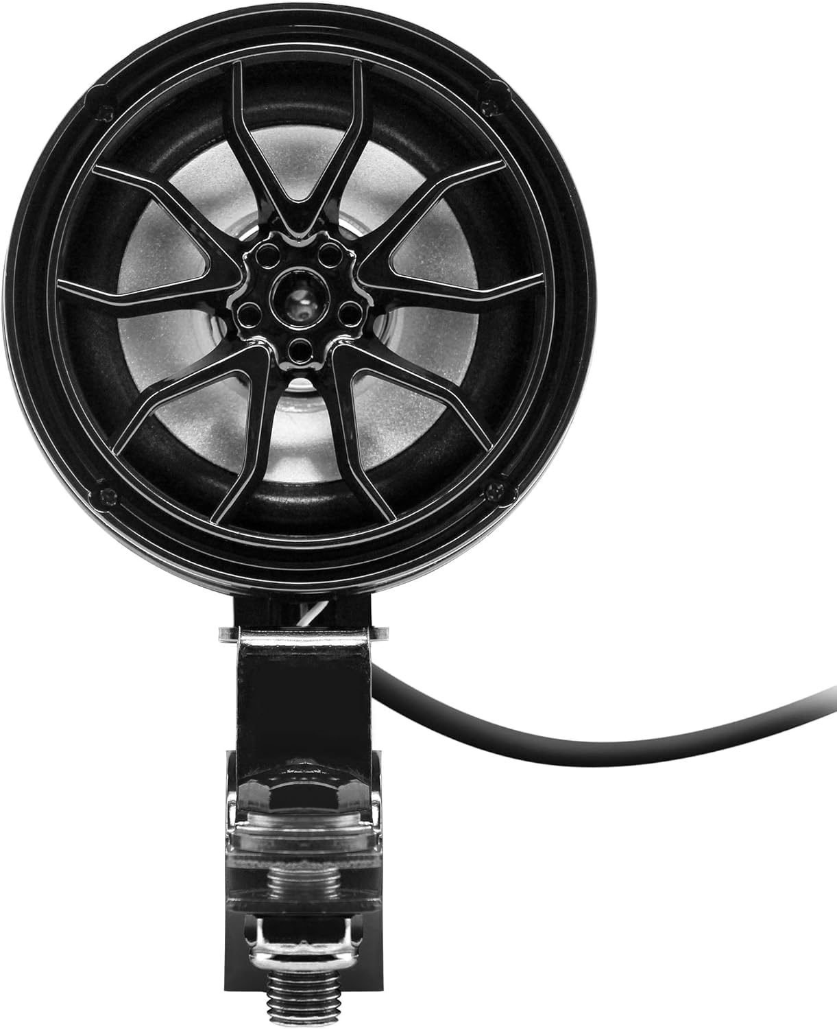 Alt View 5. GoHawk - Bluetooth Motorcycle Speakers, 4-Speaker Waterproof Stereo Audio System w/ Amp FM Radio, USB, SD for ATV Golf Cart - Black.