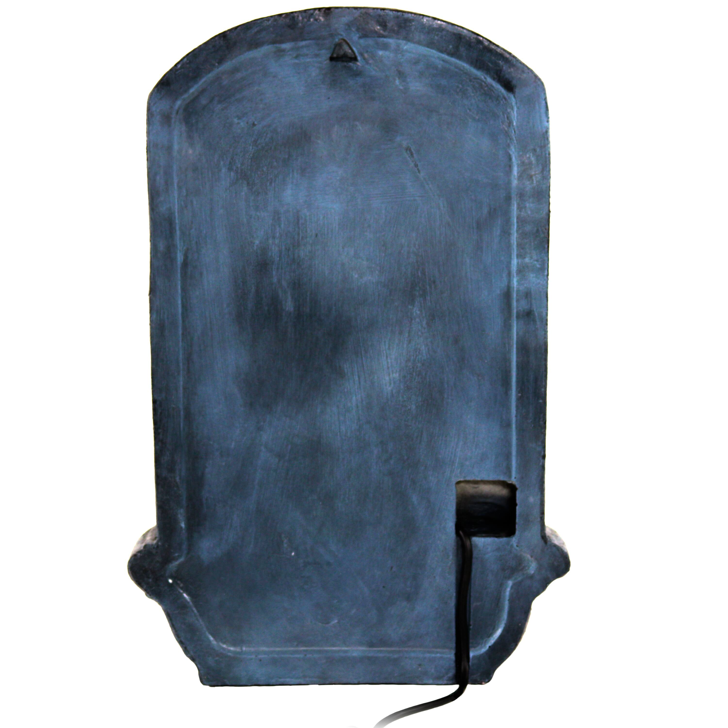 Alt View 5. Sunnydaze - Seaside Polystone Outdoor Wall Fountain - Lead.