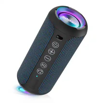 Front. Ortizan - Portable Bluetooth Speaker, IPX7 Waterproof, TWS Stereo Pairing, 30H Long Playtime, Rich Deep Bass Sound - Navy.