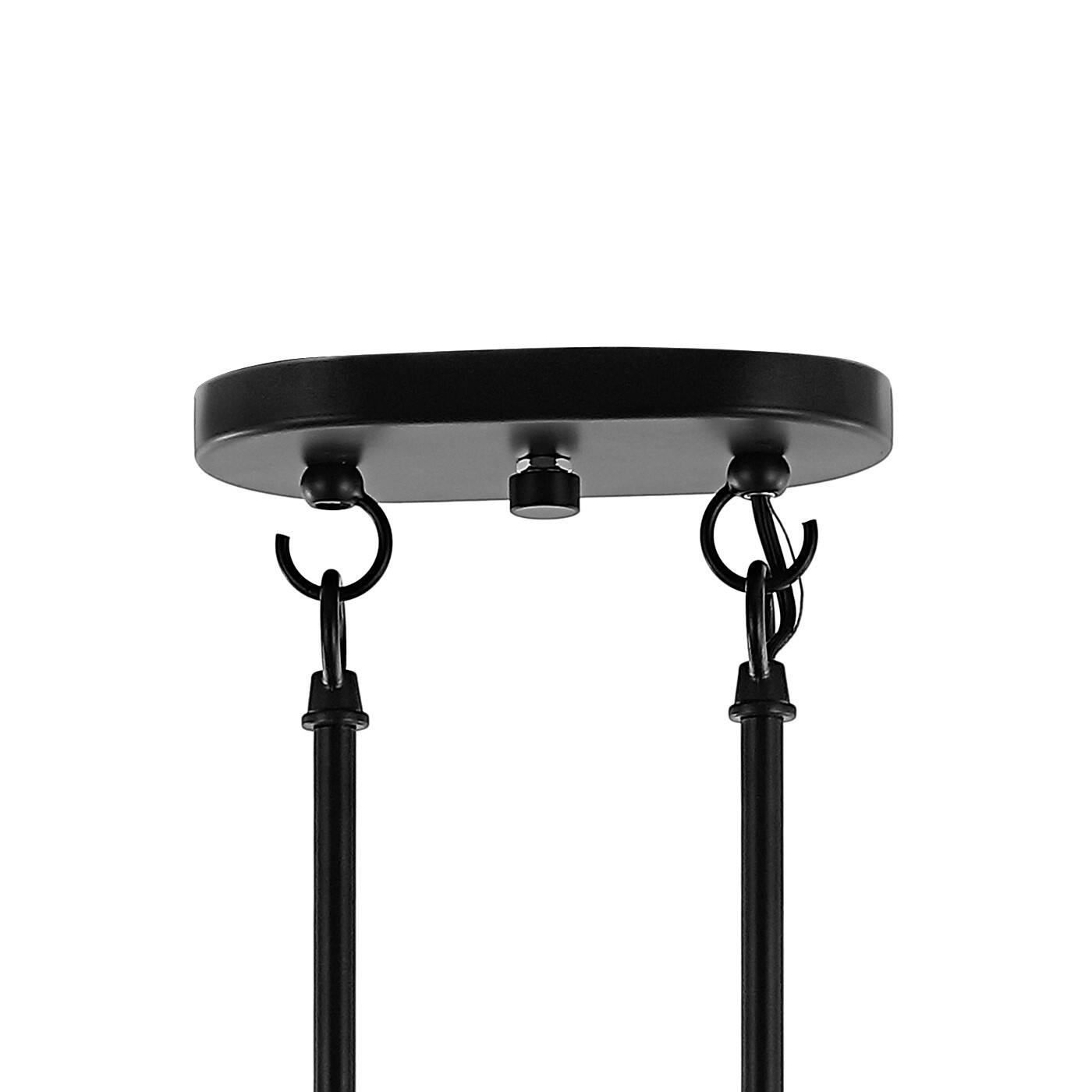 Alt View 4. Jonathan Y - Caleb 33" 3-Light Industrial Farmhouse Iron/Glass Linear LED Pendant, Oil Rubbed Bronze/Clear - Oil Rubbed Bronze.