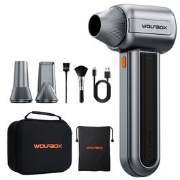 WOLFBOX - Cordless Leaf Blower, Brushless Motor with 3-Speed & Turbo Mode, Lightweight Handheld Blower for Garage, Yard Cleanup - Silver