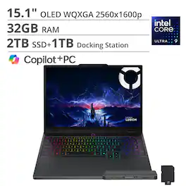 Lenovo - Legion 5 15.1" WQXGA 165Hz Intel Core Ultra 9 275HX NVIDIA GeForce RTX 5070 Gaming Laptop 32GB RAM 2TB SSD Black - Eclipse Black
