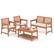 Front. Costway - 4 PCS Patio Conversation Set with Soft Seat Cushions 2-Tier Rectangle Coffee Table - Natural + Off White.