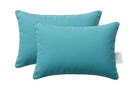 LuXeo - 2-Pack Indoor-Outdoor Throw Pillow/ Size:14" x 20" - Aqua