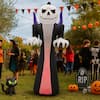 Front. Winado - 12FT Halloween Inflatable Grim Pumpkin Reaper Blow Up with 3-Color Lights for Holiday Outdoor Party Garden Decorations - Black & White.