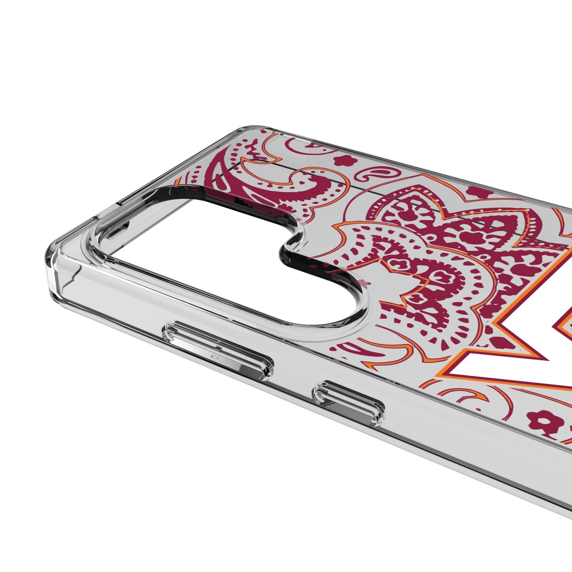 Alt View 2. Keyscaper - Virginia Tech Hokies Paisley Galaxy Clear Case - S25 - Multicolor.